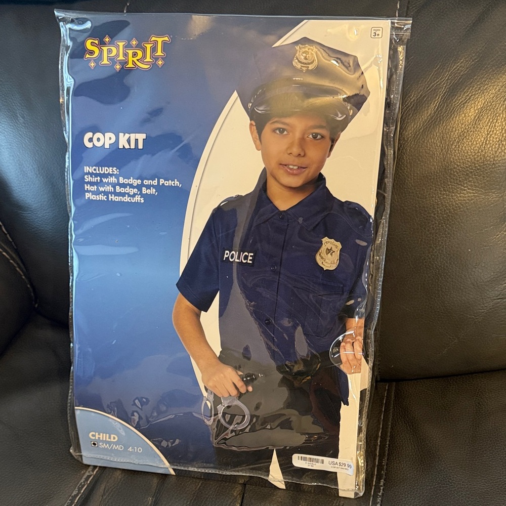 Spirit Halloween Police Officer Cop Costume Set - Navy